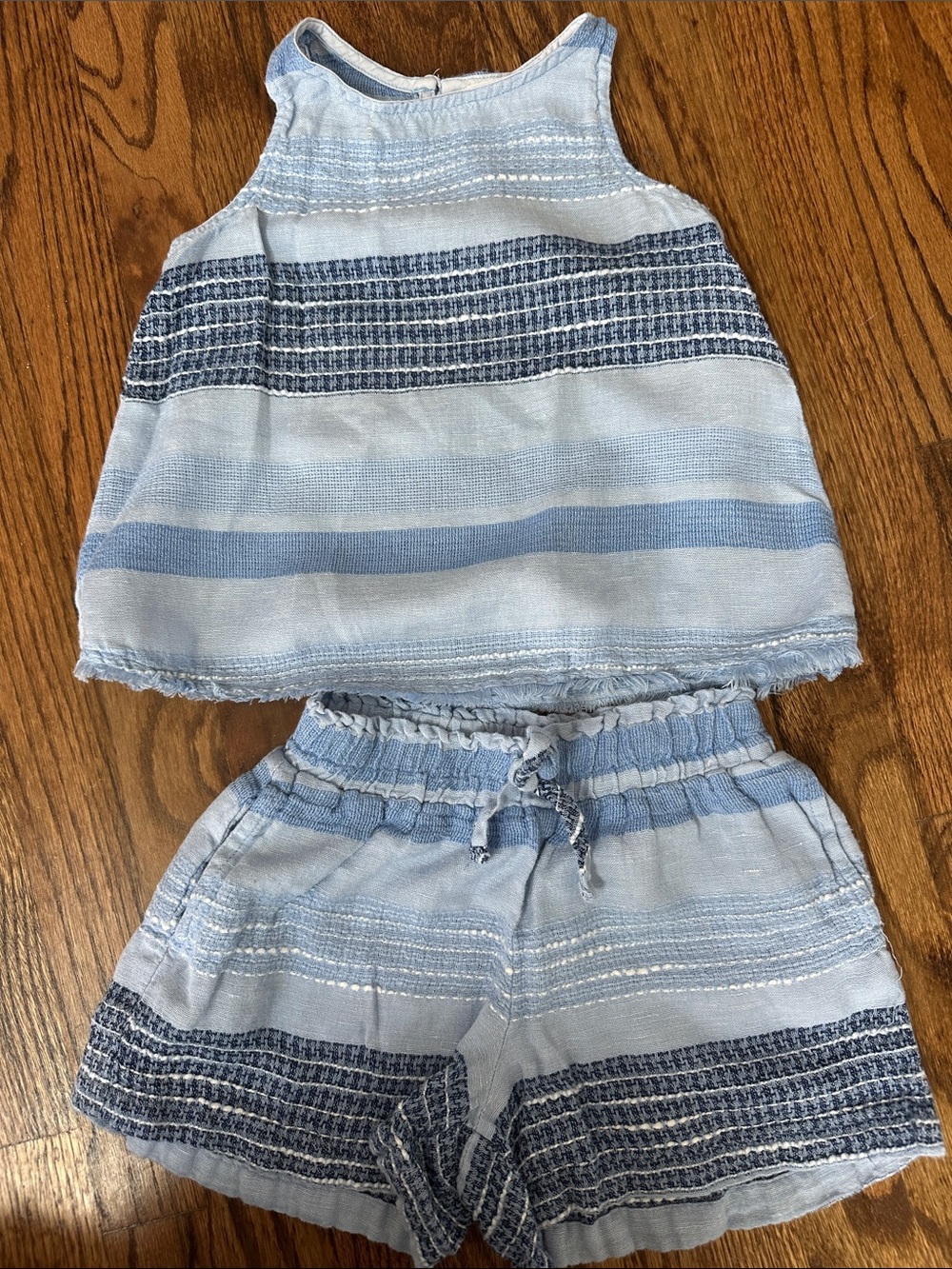 Bella Dahl Light Blue and Navy Striped Kids Matching Set